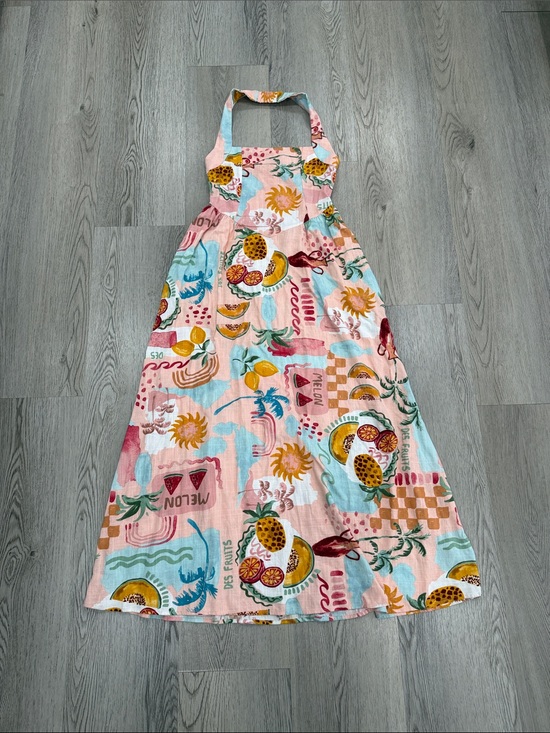 Petal & Pup Dresses & Skirts - Petal and pup Tropical Fruit Print Halter - Pink & Aqua